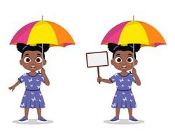 Girl under an umbrella vector