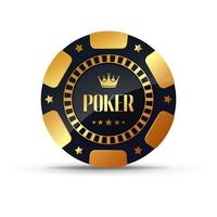 Realistic poker chip, golden chips vector
