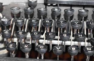 Closeup Of Black Vintage Typewriter Keys photo