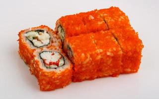 California roll on white background photo