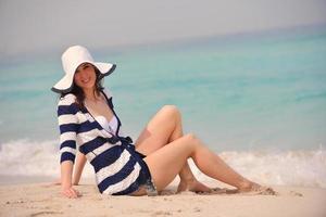 happy woman enjoy summer vacation photo