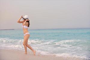 happy woman enjoy summer vacation photo