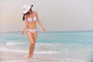 happy woman enjoy summer vacation photo