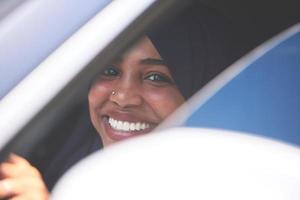 Arabic Woman Traveling By Car photo