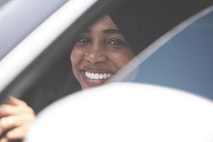 Arabic Woman Traveling By Car photo