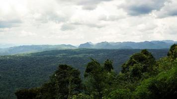 Panorama of high mountains in Thailand wonderful rainy season landscape in the mountains have the whole sky clouds and mist. photo