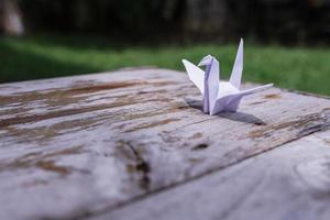 The origami bird is believed to be a sacred bird and a symbol of longevity, hope, good luck and peace. photo