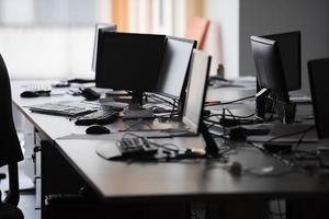 empty office with modern computers photo