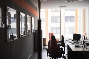 empty office with modern computers photo