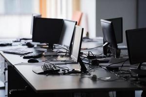 Russia, 2022 - empty office with modern computers photo
