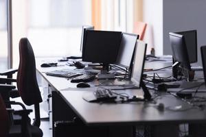 empty office with modern computers photo