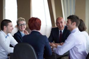 business people group on meeting at modern bright office photo