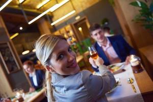 business couple having dinner photo