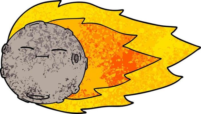 cartoon meteorite character