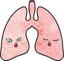 cartoon lungs character vector