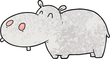 cartoon hippo character vector