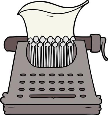 vector cartoon typewriter
