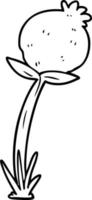 cartoon line drawing poppy vector