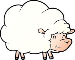 cartoon flat color style sheep vector