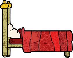 cartoon doodle bed vector