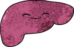 cartoon doodle character liver vector