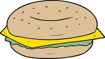 cartoon doodle bagel vector