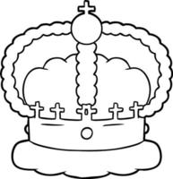 cartoon line drawing crown vector