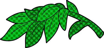 cartoon green leaves vector