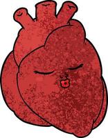 cartoon doodle character heart vector