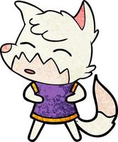 cartoon doodle character fox vector