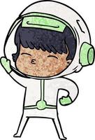 cartoon doodle character astronaut vector