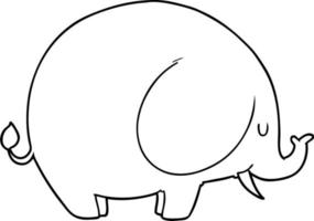 cartoon elephant line art vector