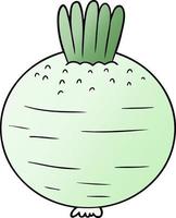 green cartoon turnip vector