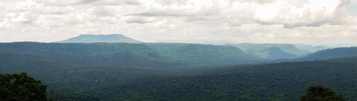 Panorama of high mountains in Thailand wonderful rainy season landscape in the mountains have the whole sky clouds and mist. photo