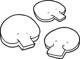 cartoon line drawing mushrooms vector