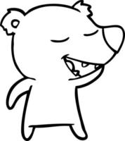 cartoon line drawing bear vector