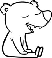 cartoon line drawing bear vector