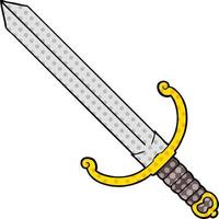 cartoon doodle sword vector