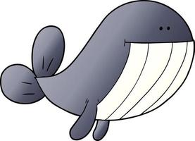 cartoon whale character vector