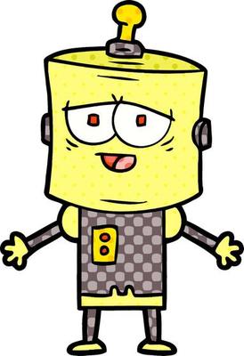 cartoon doodle character robot