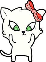 cartoon doodle character cat vector