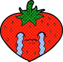 cartoon doodle character strawberry vector