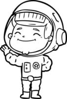 astronauta de dibujos animados feliz vector