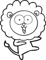 happy cartoon lion vector