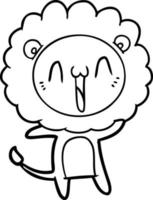 happy cartoon lion vector