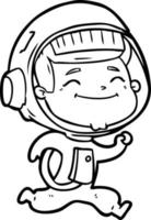 happy cartoon astronaut vector