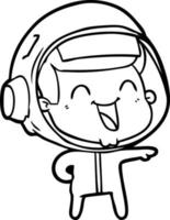 happy cartoon astronaut vector