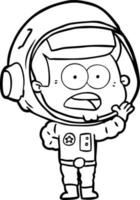 astronauta sorprendido de dibujos animados vector