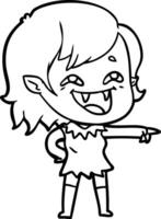 cartoon laughing vampire girl vector