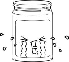 cartoon glass jar vector